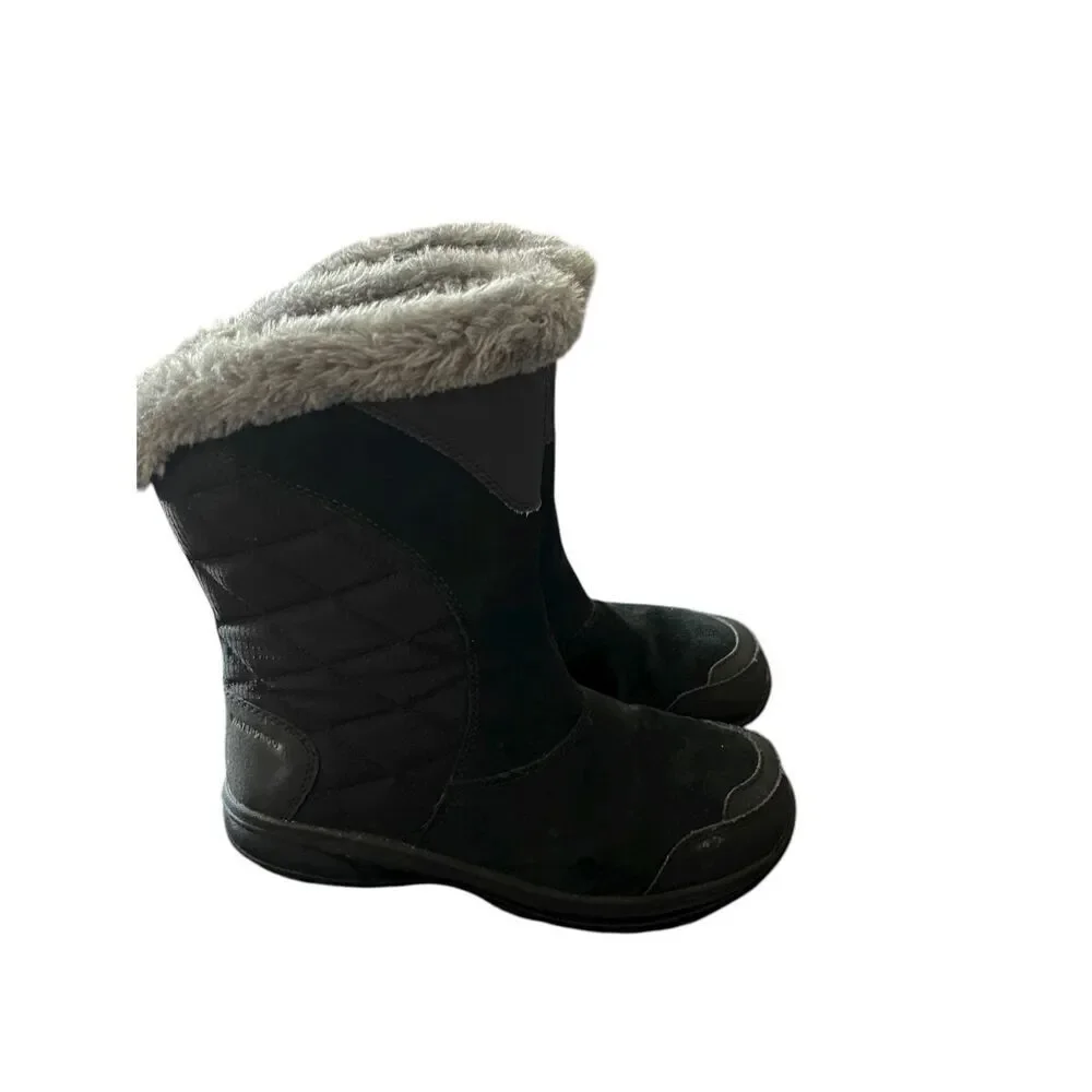 Columbia Womens Black Gray Ice Maiden Waterproof Winter Snow Boot Size 7